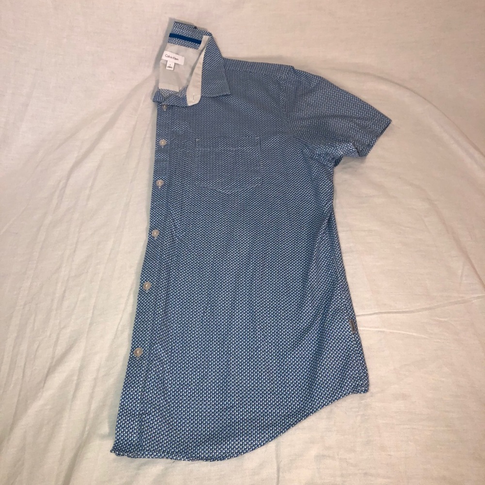 Calvin Klein All Over Pattern Button Up Shirt L - image 4